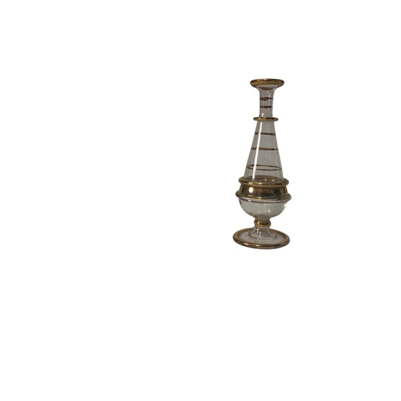 Mini Small Vase Glass Oil Dropper with Gold Trims - Picture 8 of 12